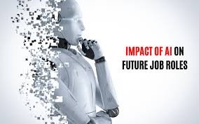 Future of Jobs in the Age of Generative AI — illustration showing humans and robots working together in a modern digital workplace.