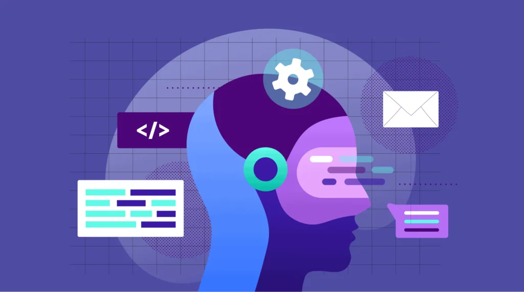 A futuristic digital illustration featuring a glowing brain network connected to mobile growth icons, representing the Impact of AI on App Marketing in 2026.